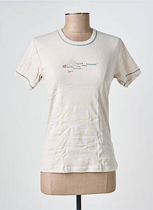 T-shirt coupe cintrée manches courtes beige PETIT BATEAU fille