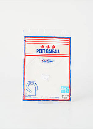 T-shirt stretch manches longues blanc PETIT BATEAU fille