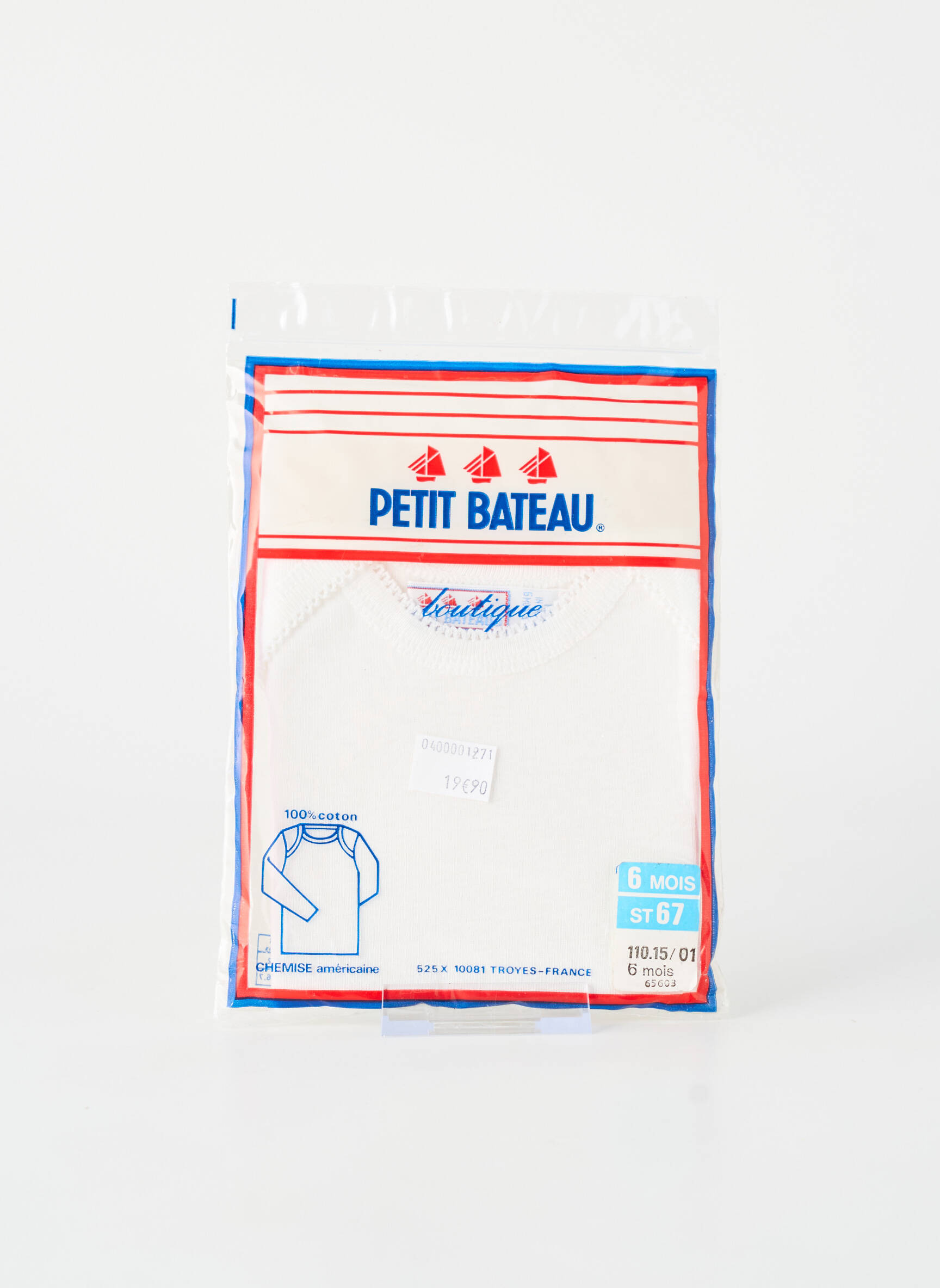 T-shirt stretch manches longues blanc PETIT BATEAU fille