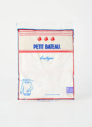 T-shirt manches longues manches longues blanc PETIT BATEAU garçon
