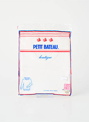 T-shirt manches longues manches longues blanc PETIT BATEAU garçon