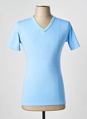 T-shirt col v manches courtes bleu ARMOR LUX femme