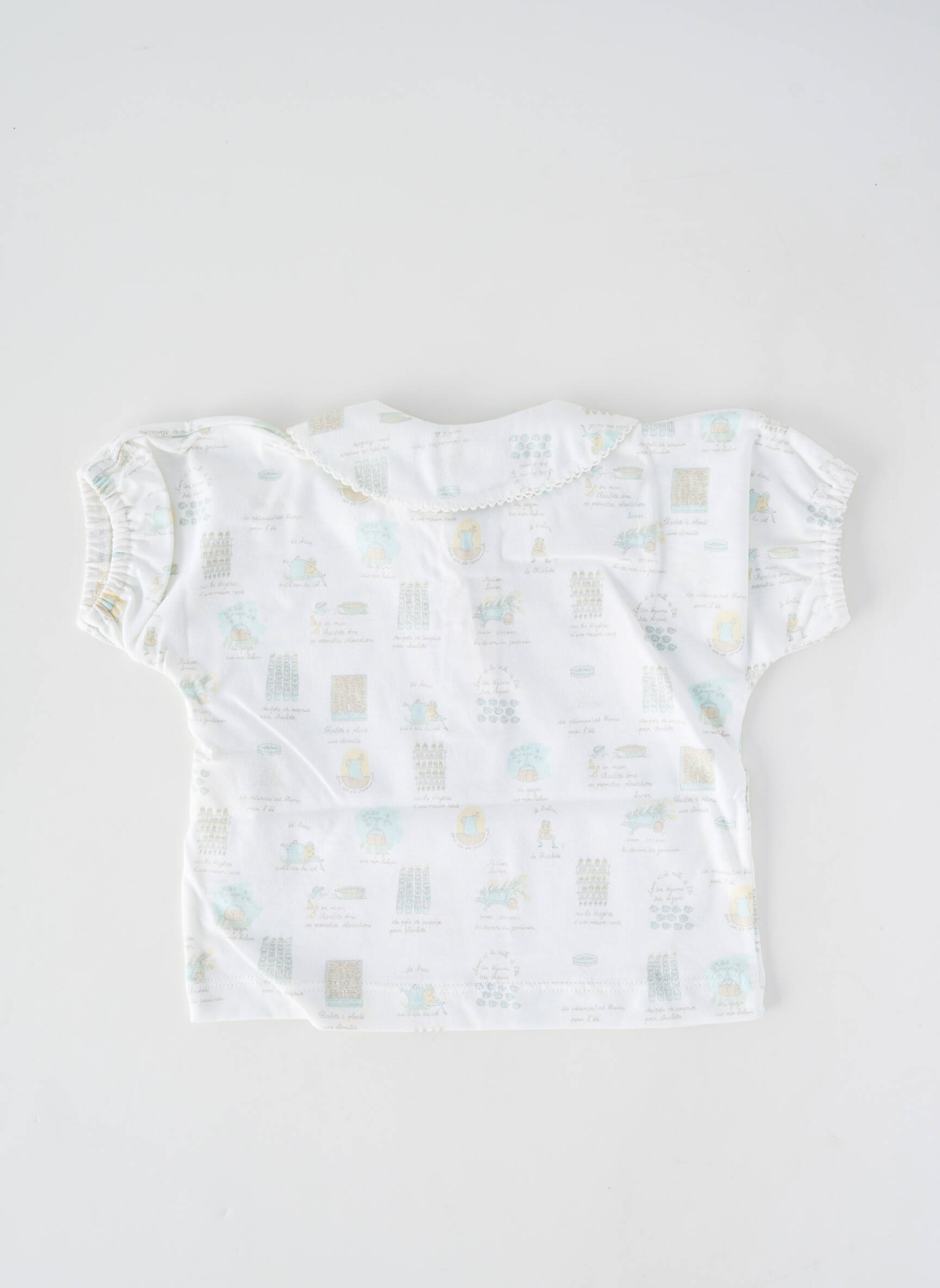T-shirt col claudine manches courtes blanc PETIT BATEAU fille