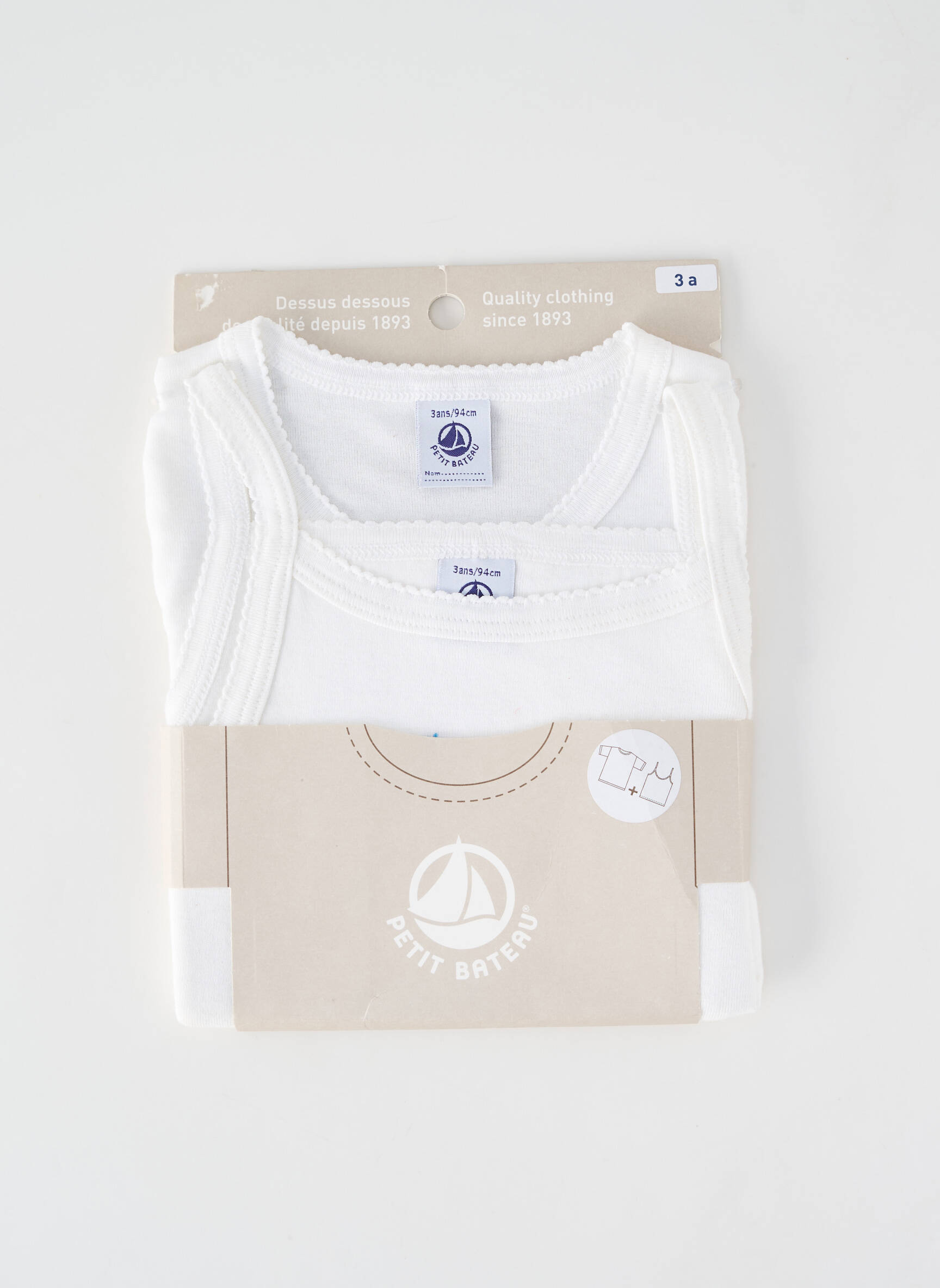 T-shirt coupe cintrée fines bretelles blanc PETIT BATEAU fille