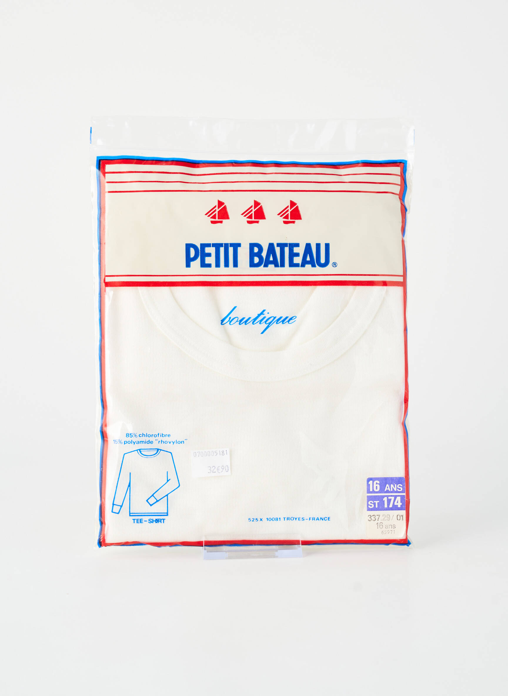 T-shirt manches longues manches longues blanc PETIT BATEAU garçon