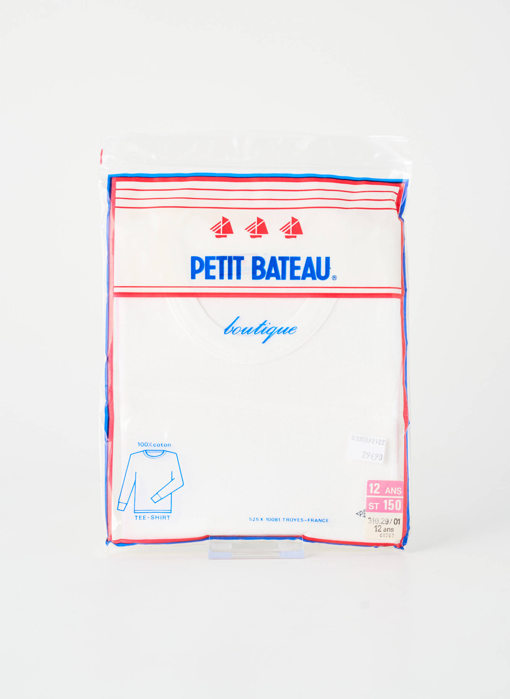 T-shirt manches longues manches longues blanc PETIT BATEAU garçon