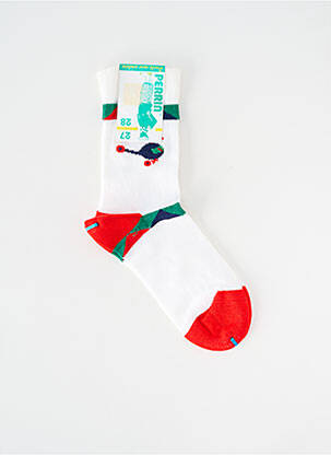 Chaussettes imprimé fantaisie blanc PERRIN garçon