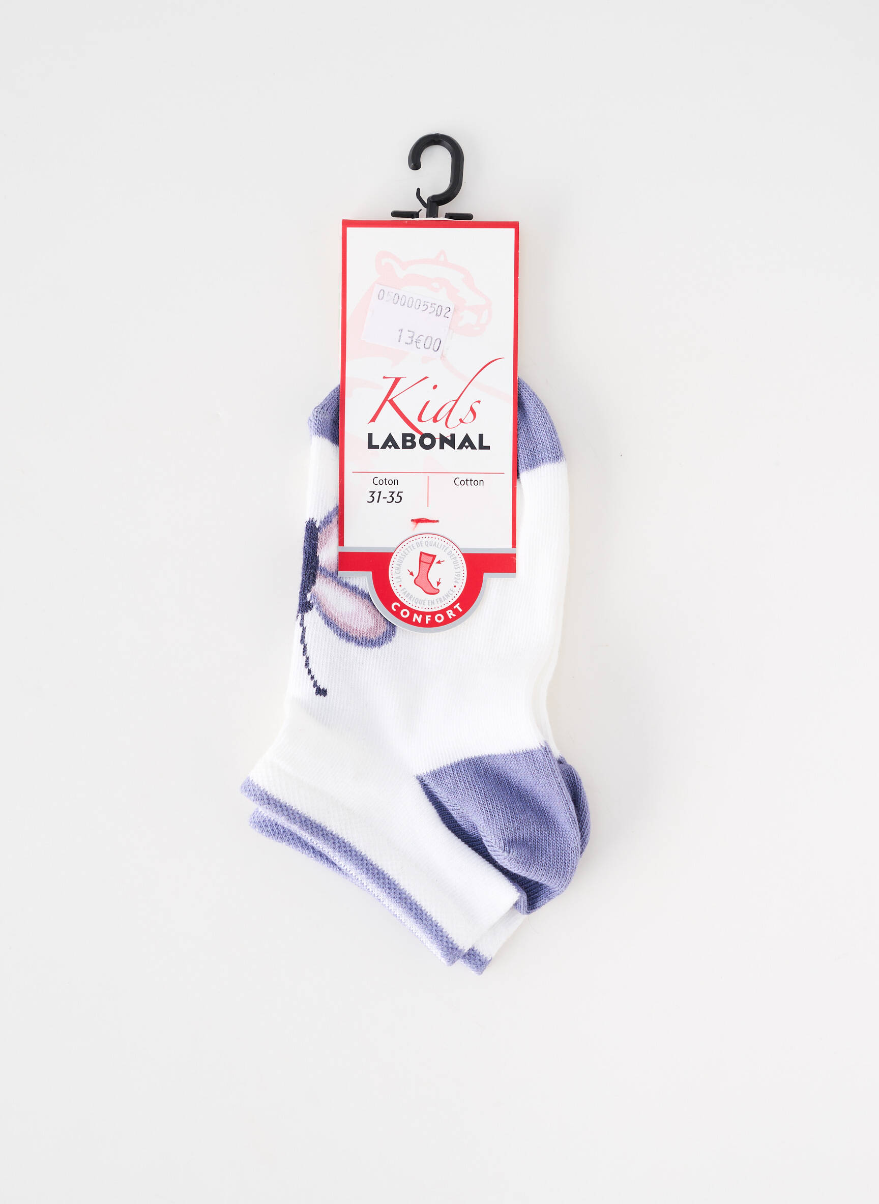 Chaussettes imprimé animal violet LABONAL fille
