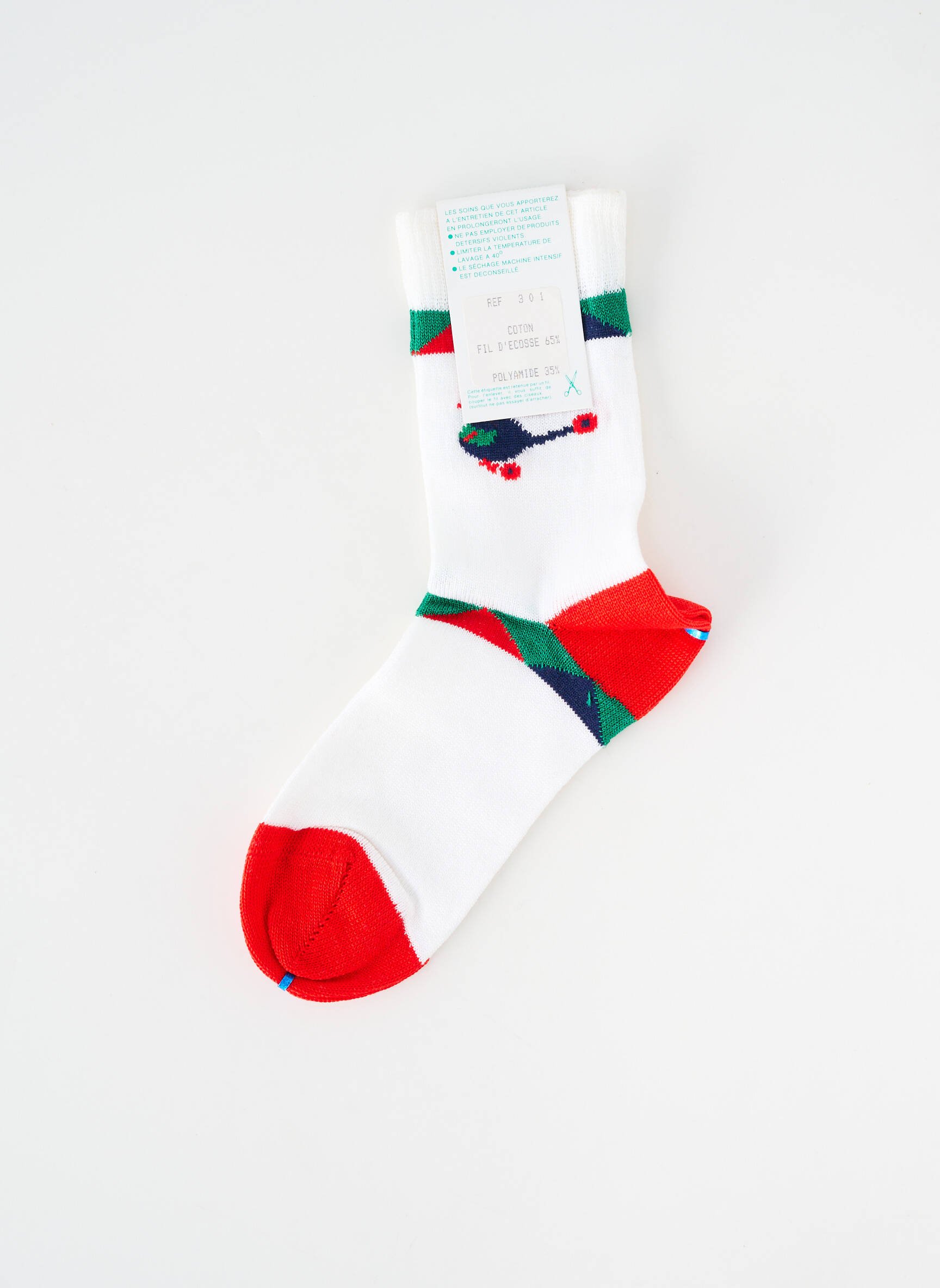 Chaussettes imprimé fantaisie blanc PERRIN garçon