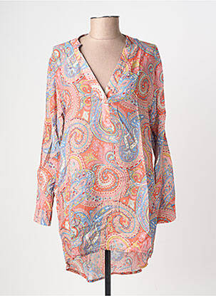 Tunique manches longues tissage crêpe orange MOLLY BRACKEN femme