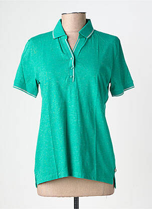 Polo stretch manches courtes vert TBS femme