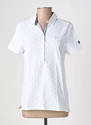 Polo stretch manches courtes blanc TBS femme