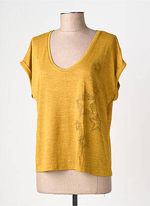 T-shirt coupe droite manches courtes jaune LPB LES PETITES BOMBES  femme