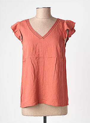 Top coupe fluide manches courtes orange GRACE & MILA femme