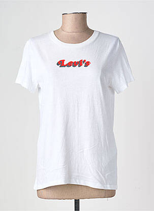 T-shirt sérigraphie floquée manches courtes blanc LEVI'S femme