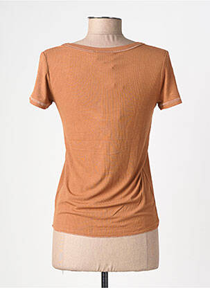 T-shirt stretch manches courtes marron GRACE & MILA femme