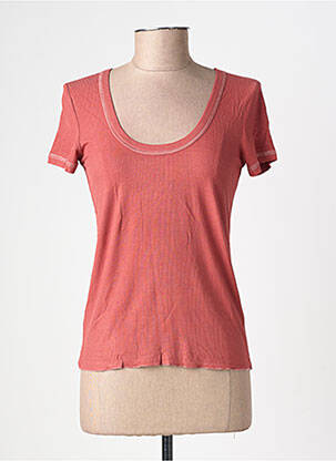 T-shirt stretch manches courtes orange GRACE & MILA femme