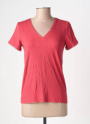 T-shirt col v manches courtes rouge GRACE & MILA femme