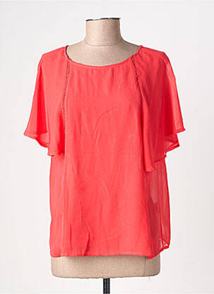 Top coupe fluide manches courtes rouge GRACE & MILA femme