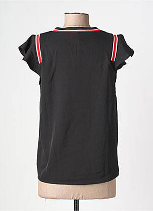 Blouse col rond manches courtes noir GRACE & MILA femme