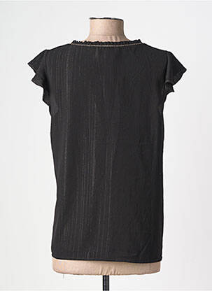 Blouse tissage crêpe manches courtes noir GRACE & MILA femme