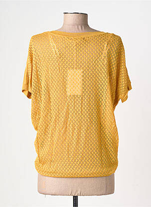 Pull maille ajourée manches 3/4 jaune LPB LES PETITES BOMBES  femme