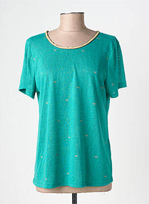 T-shirt sérigraphie manches courtes vert GRACE & MILA femme