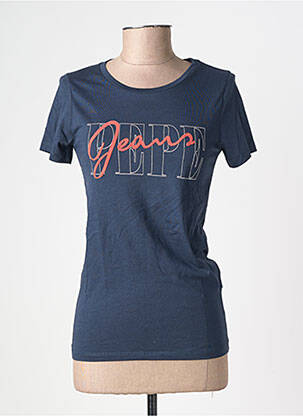 T-shirt sérigraphie manches courtes bleu PEPE JEANS femme