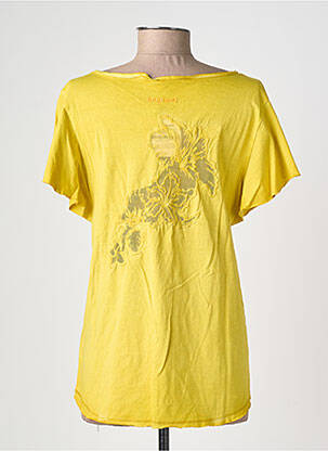 T-shirt stretch manches courtes jaune DESIGUAL femme