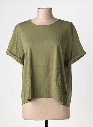 T-shirt coupe droite manches courtes vert PEPE JEANS femme