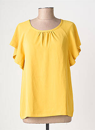 Blouse col rond manches courtes jaune MOLLY BRACKEN femme