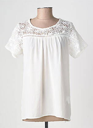 Blouse col rond manches courtes blanc MOLLY BRACKEN femme