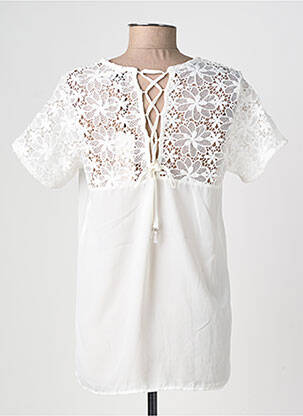 Blouse col rond manches courtes blanc MOLLY BRACKEN femme