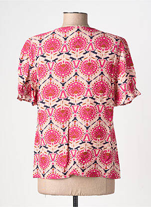 Chemisier tissage crêpe manches courtes rose LA PETITE ETOILE femme