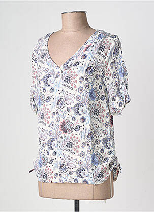 Blouse tissage popeline manches courtes blanc ESPRIT DE LA MER femme