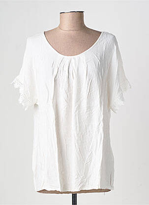 Blouse tissage popeline manches courtes blanc MOLLY BRACKEN femme