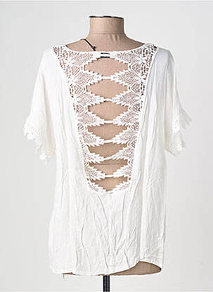 Blouse tissage popeline manches courtes blanc MOLLY BRACKEN femme