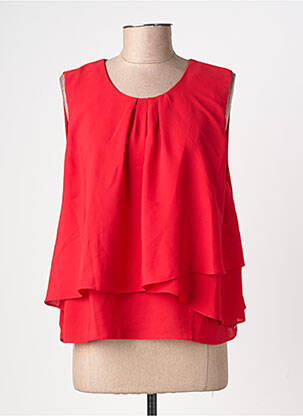 Top coupe fluide sans manche rouge PEPE JEANS femme