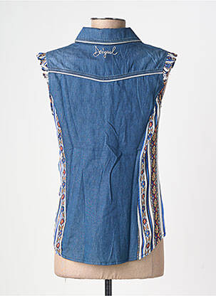 Chemisier coupe cintrée sans manche bleu DESIGUAL femme