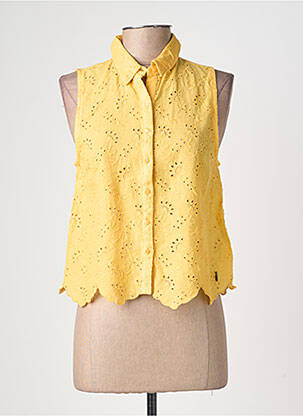 Chemisier tissage popeline sans manche jaune PEPE JEANS femme
