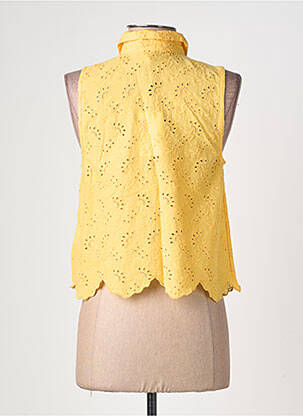 Chemisier tissage popeline sans manche jaune PEPE JEANS femme