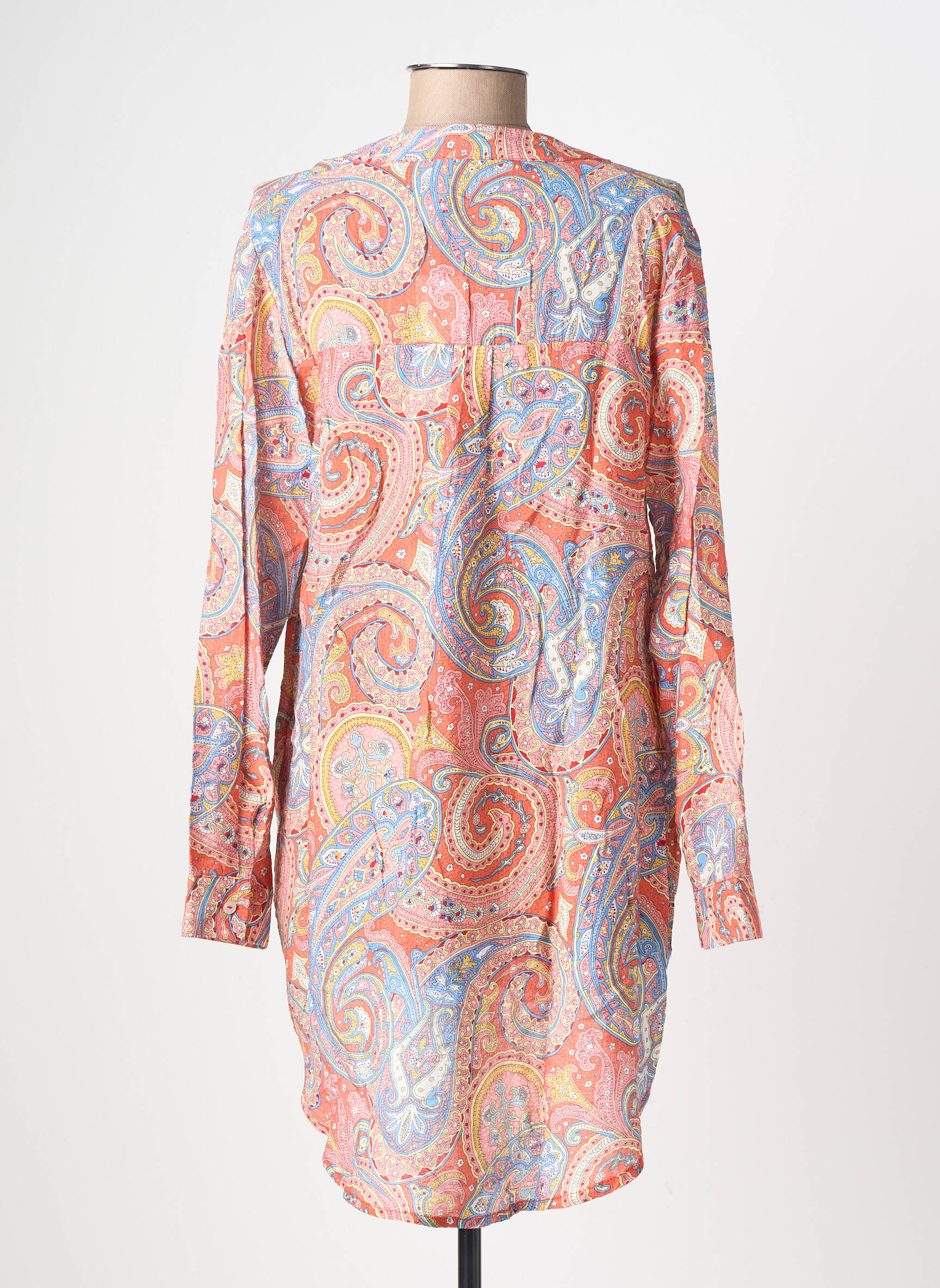 Tunique manches longues tissage crêpe orange MOLLY BRACKEN femme