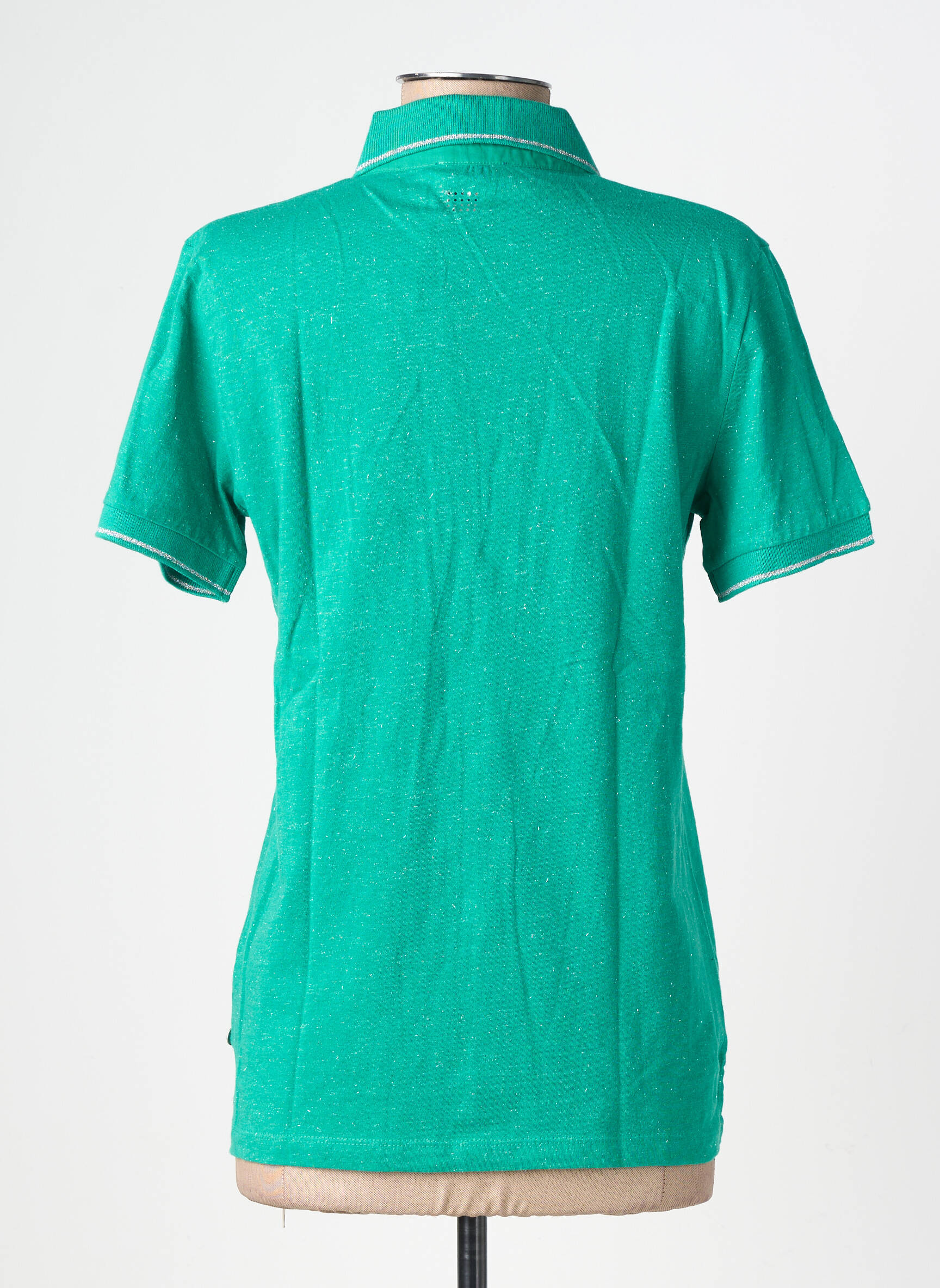 Polo stretch manches courtes vert TBS femme