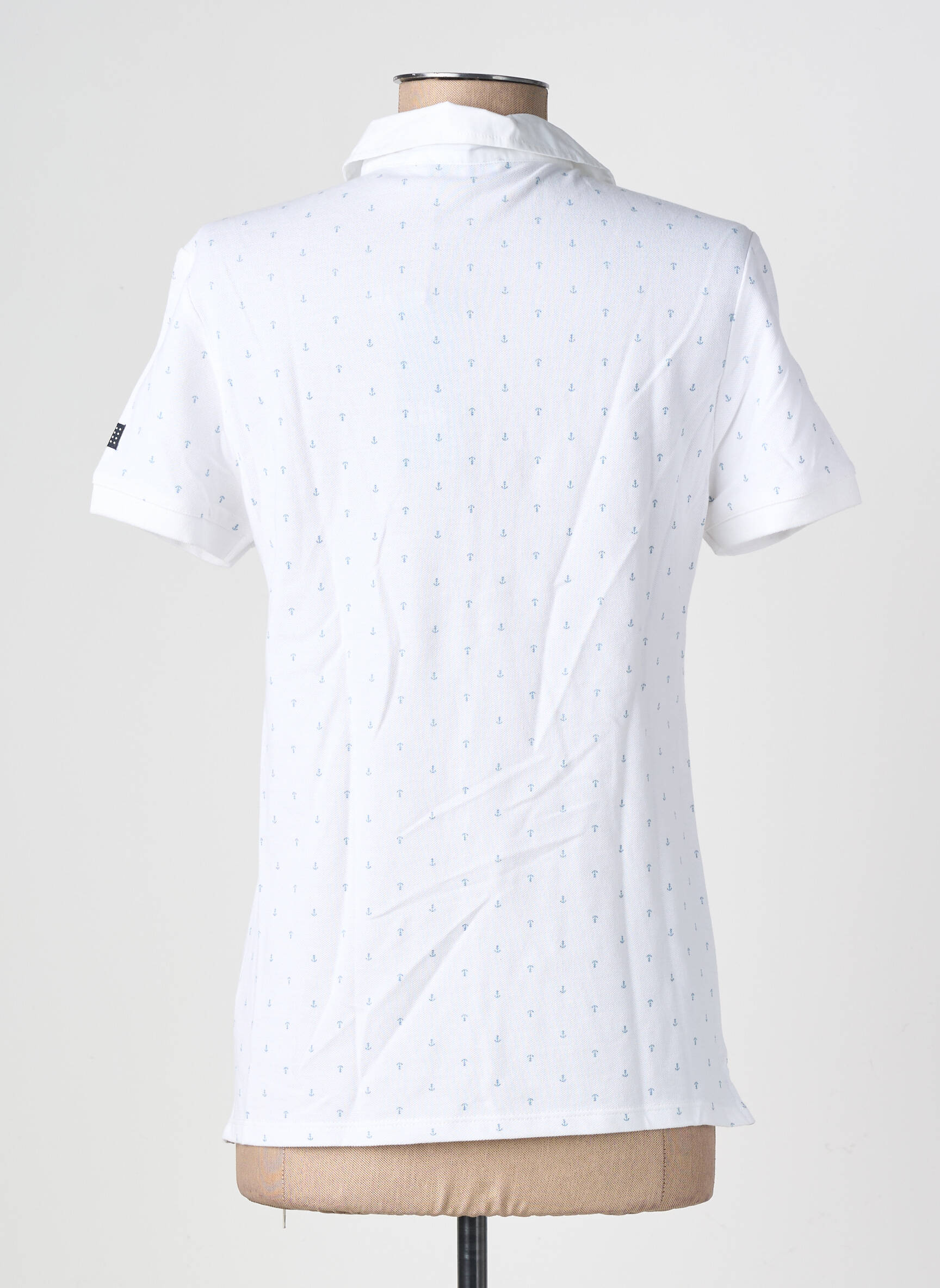 Polo stretch manches courtes blanc TBS femme