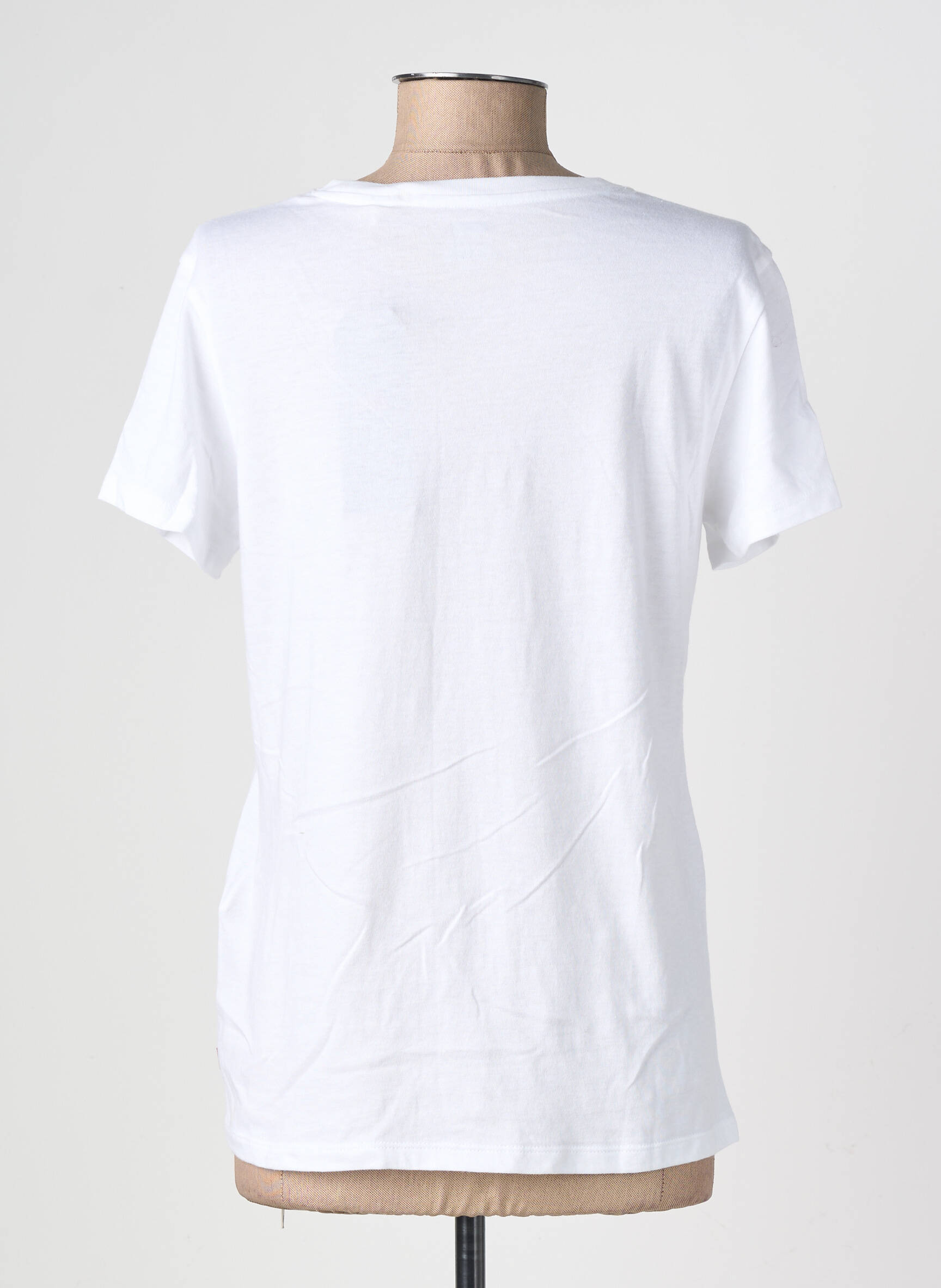 T-shirt sérigraphie floquée manches courtes blanc LEVI'S femme