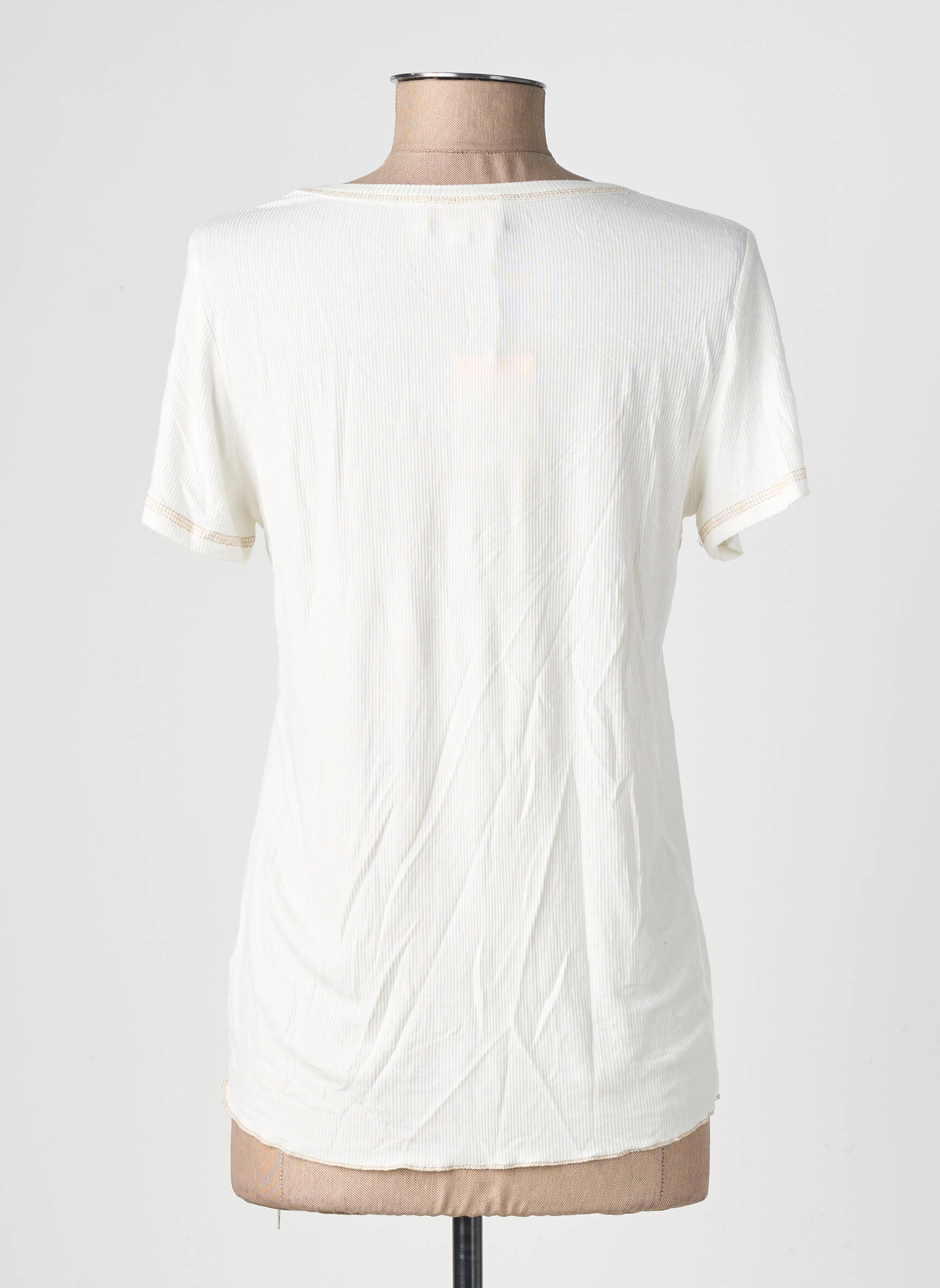 T-shirt stretch manches courtes beige GRACE & MILA femme