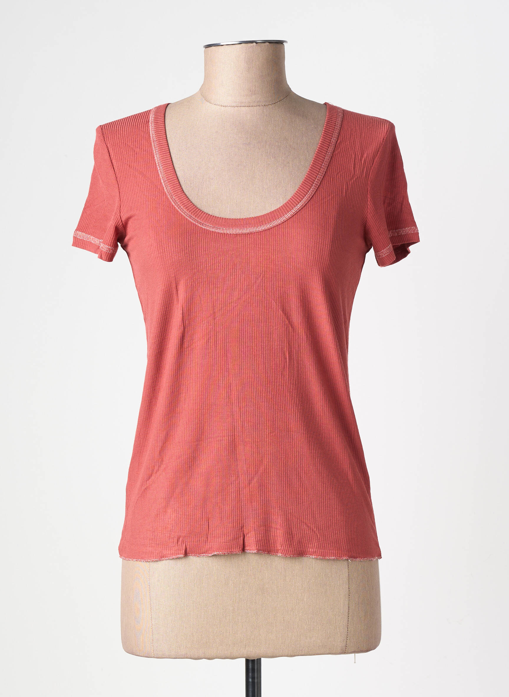 T-shirt stretch manches courtes orange GRACE & MILA femme