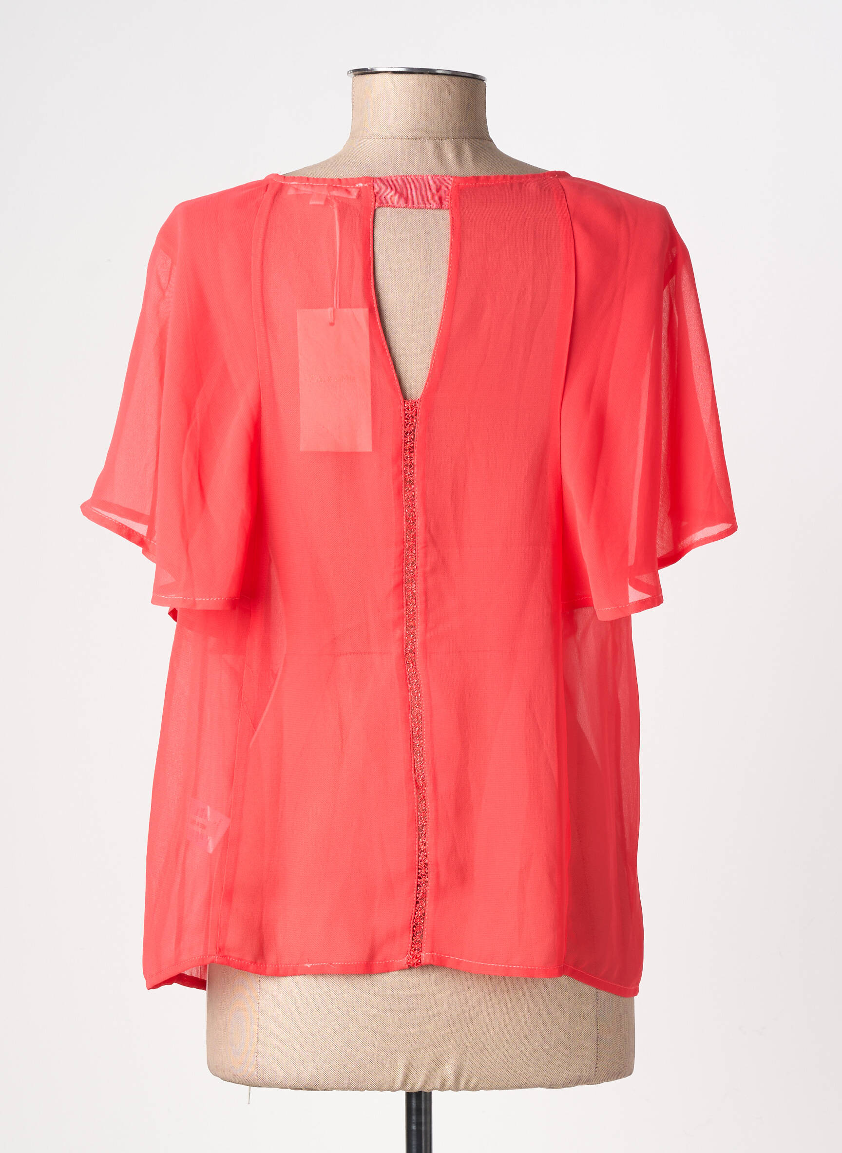 Top coupe fluide manches courtes rouge GRACE & MILA femme