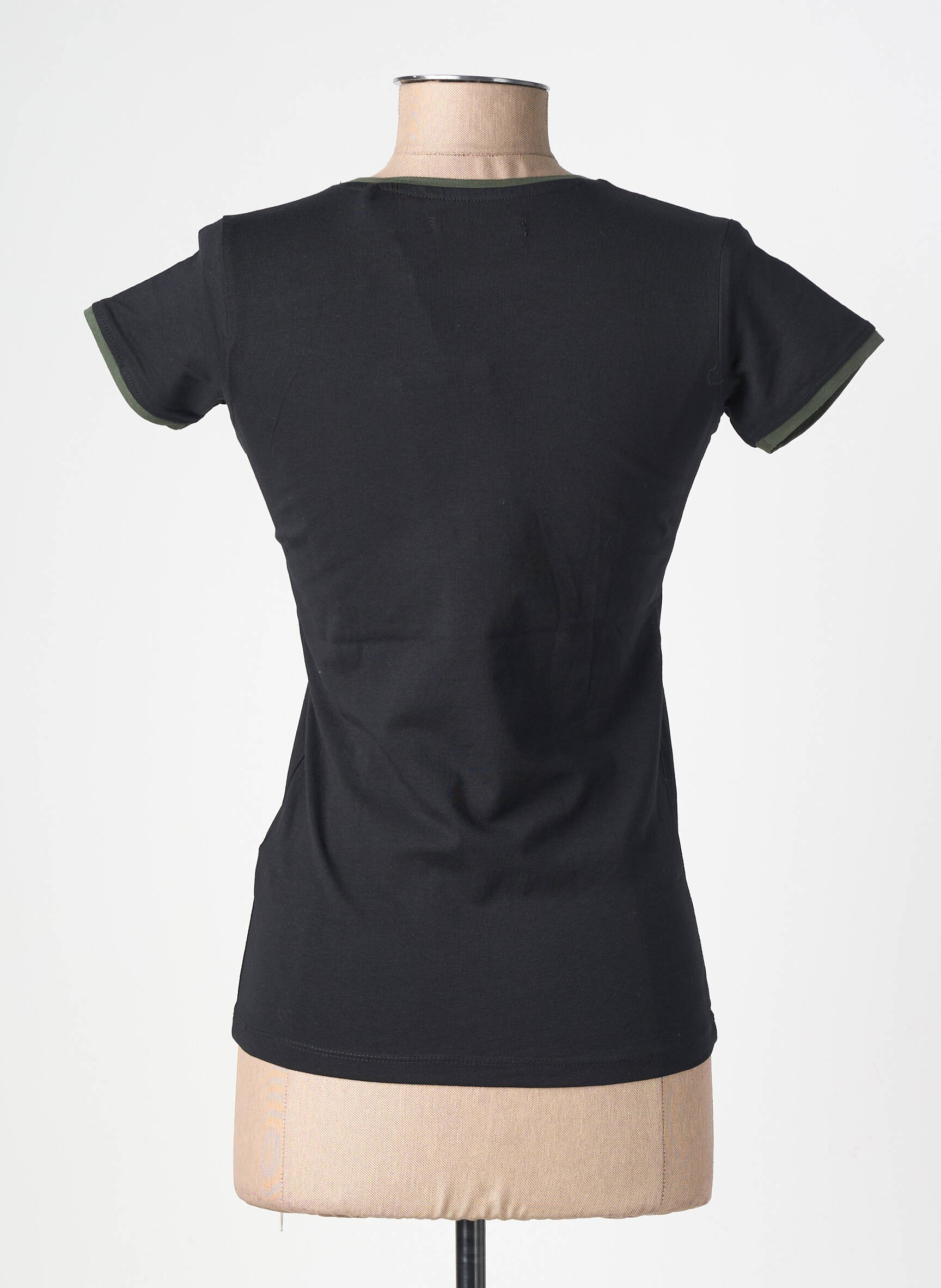 T-shirt sérigraphie floquée manches courtes noir LOIS femme