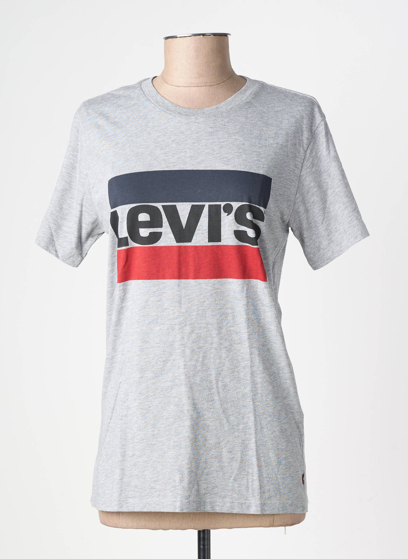 T-shirt sérigraphie manches courtes gris LEVI'S femme